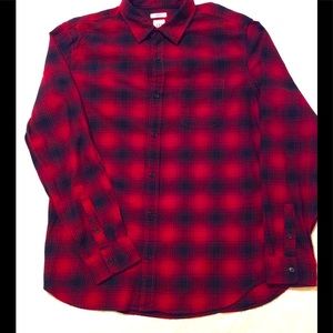 GAP Lg Red/Black Standard Fit Long Sleeve Shirt